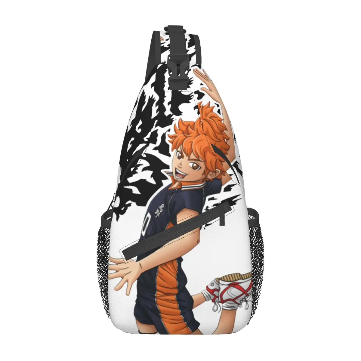 حقيبة ظهر من Haikyuu بتصميم أنيمي بحمالات متقاطعة على شكل كروس حقيبة صدر صغيرة من Bokuto للكرة الطائرة حقيبة ظهر للكتف من المانغا حقيبة ظهر للمشي لمسافات طويلة في الهواء الطلق والتخييم