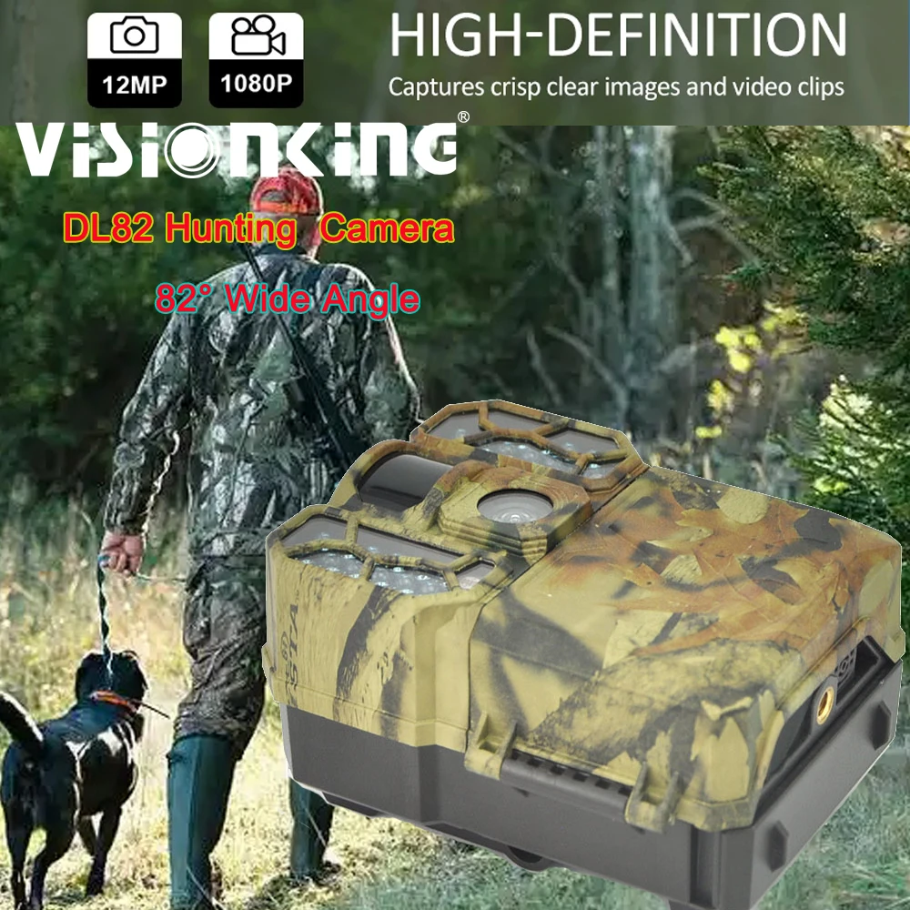 

Visionking Mini Hunting Trail Camera 82° FOV IR LED 12MP 1080P IP66 940nm HD Wildlife Scout Surveillance Camera Motion Detector