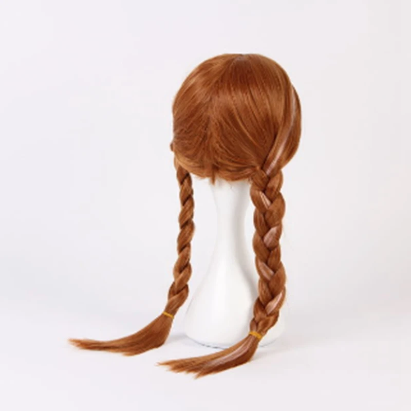 Wig untuk Cos Wig Anime "Frozen" Anna Double Whip Elsa putri Wig Halloween anak-anak