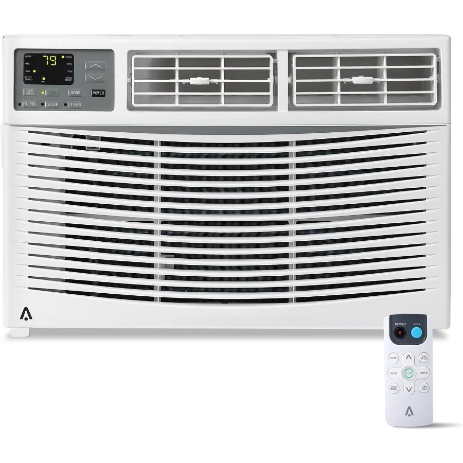 Aire acondicionado de ventana de 8000 BTU con características inteligentes compatibles con WiFi para dormitorio, oficina y uso doméstico Control remoto 3 modos de funcionamiento