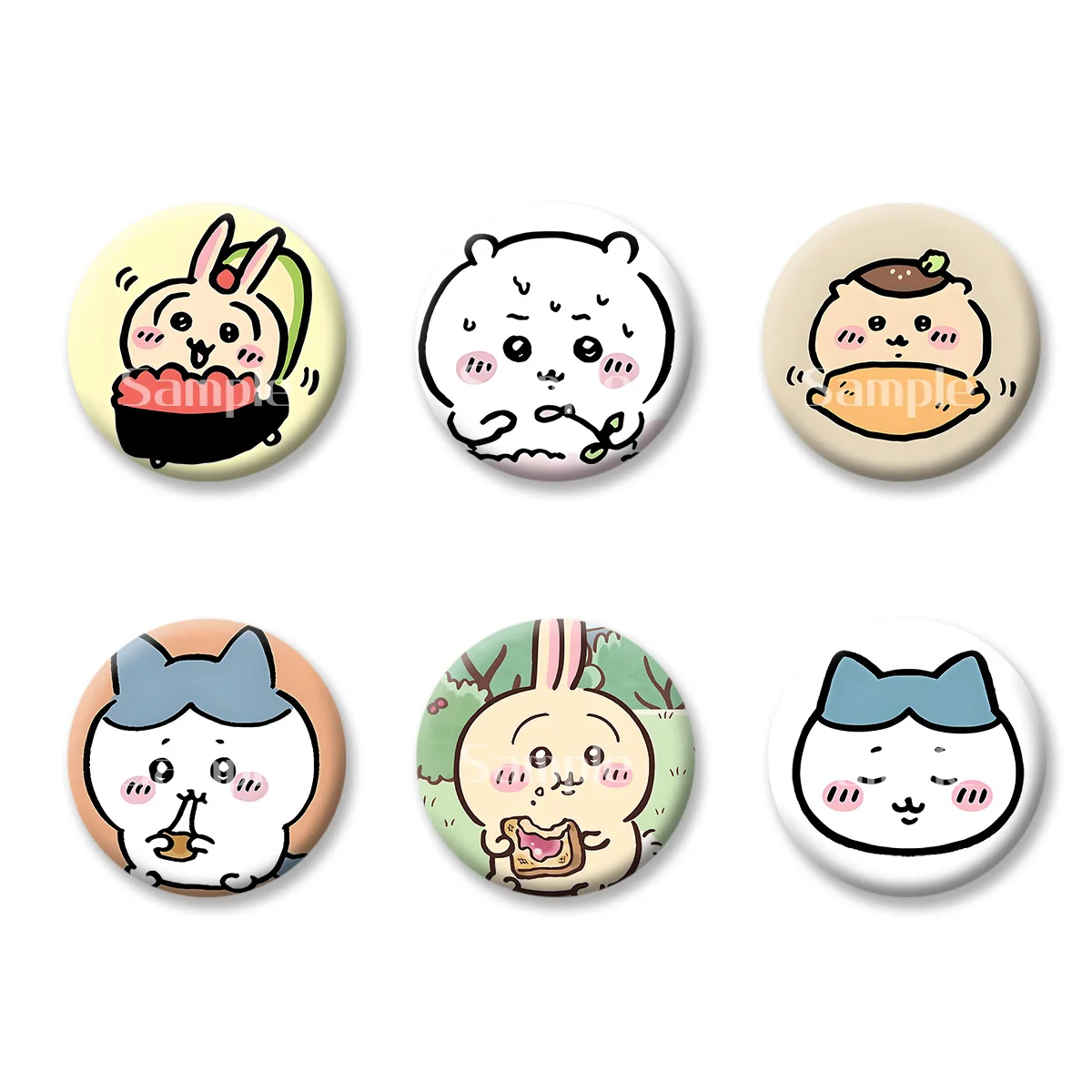 Flash Badge Cards Chiikawa Anime Cartoon Cute Style Girl Keychains Convenient Makeup Mirror Fridge Magnet ACG Accessories