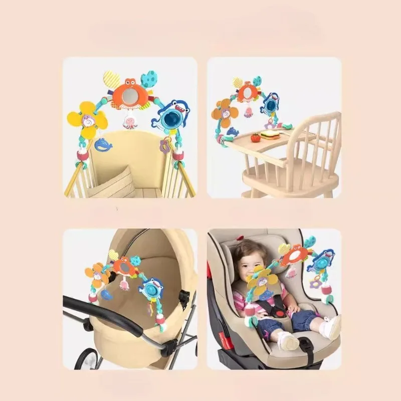 幼児カニベッドベルガラガラ子供 0-1 歳の赤ちゃんぶら下げタイプなだめるパズルベビーカーベッドフレームベルペンダント
