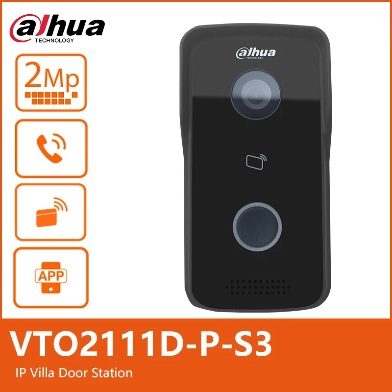 

Dahua VTO2111D-P S3 Video Intercom Doorbell Outdoor PoE Camera Night Vision Full Digital Camera Supports APP & IC Card Unlock