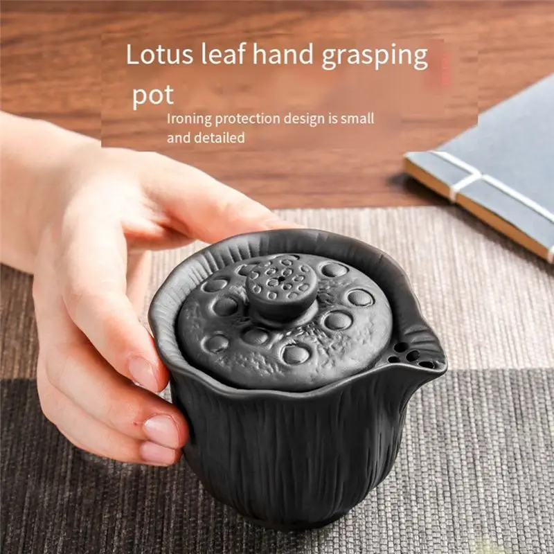 A96K-200Ml Authentic Purple Clay Teapot Gaiwan Anti-Hot Portable Tea Set Handmade Filter Beauty Tea Infuser