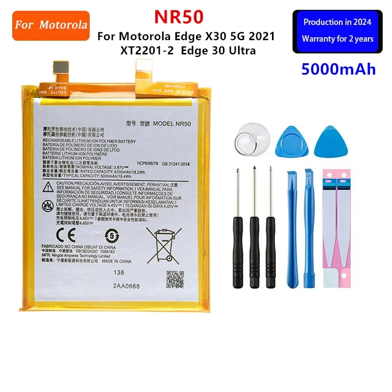 Original Battery NT50 NR50 MT45 MB40 NA50 For Motorola Moto EDGE 20 Lite/Fusion Edge X30 5G S PRO 30 Pro Phone Batteries+Tools
