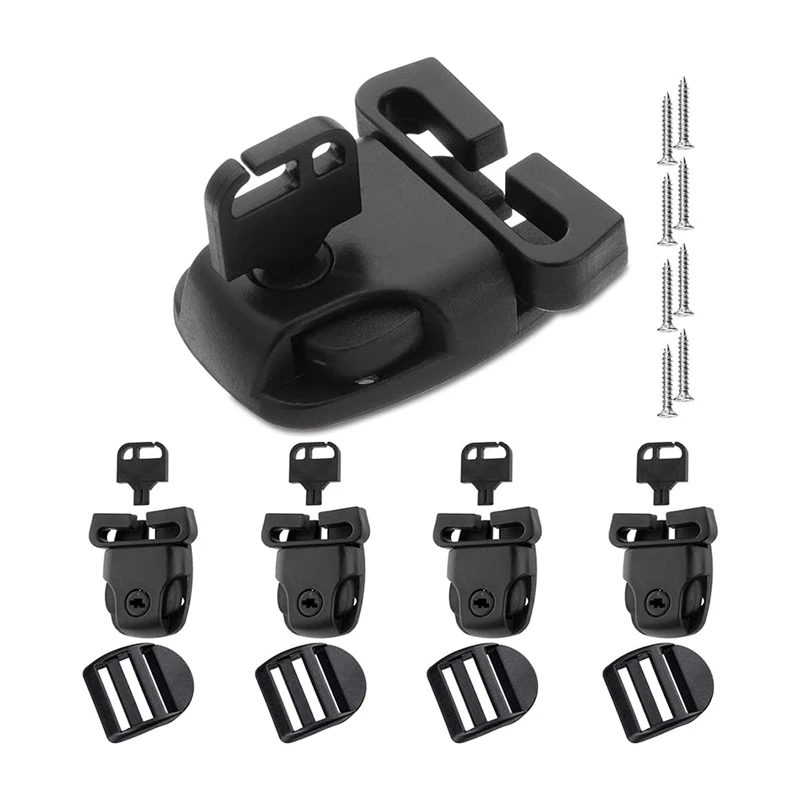 

4 Sets Spa Hot Tub Cover Clips Latch Replacement Set Kit Hot Tub Cover Latches Clip Lock For Cover Straps With Keys, Easy To Use