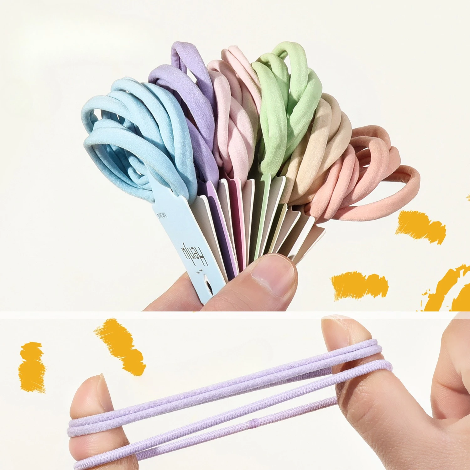 6/7pcs Hair Scrunchies Elastic Handmade Multicolor Hairband Satin Silk Solid Ponytail Holder Headband Hair Ties Hair Accessories
