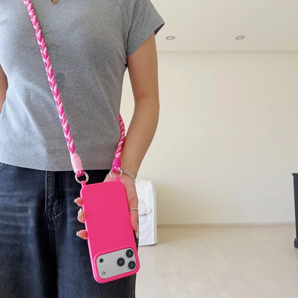 Crossbody-Lanyard-Riemen-Seil Weiche Silikon-Handyhülle für iPhone 18 11 12 13 14 15 16 Plus 17 Pro Max XR Stoßfeste Schutzhülle – Detail 6