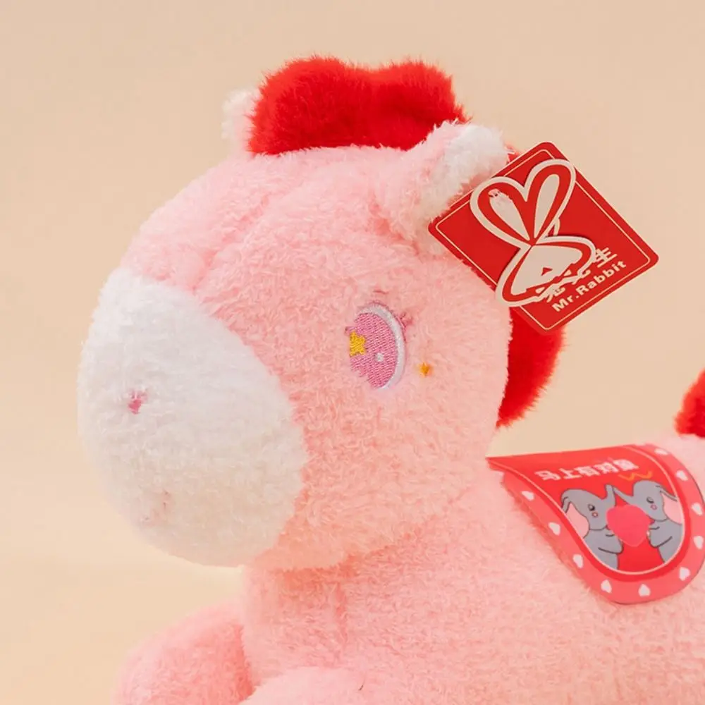 

Уникальный мультяшный китайский конь зодиака, пушистая лошадь, мягкая чучело, лошадь, пушистая очаровательная лошадь зодиака, лошадь, орнамент