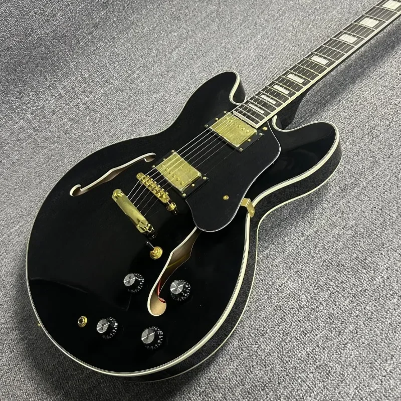 Black Gib ES 335 Electric Guitar Semi Hollow Maple Body Rosewood Fingerboard High Quality 22 Tone Position Unique Features Gifts