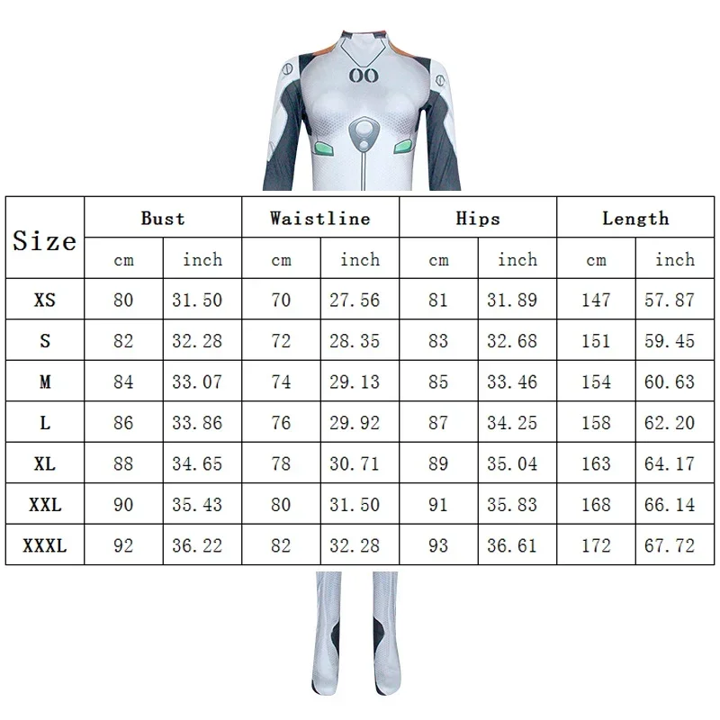 2025 New Anime Ayanami Rei Asukaคอสเพลย์Jumpsuits Unisex Zentai Catsuitเครื่องแต่งกายฮาโลวีนสาวเซ็กซี่บอดี้สูทRER23 RQR78