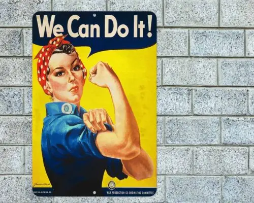 Rosie The Riveter We Can Do It Sign Aluminum Metal 8