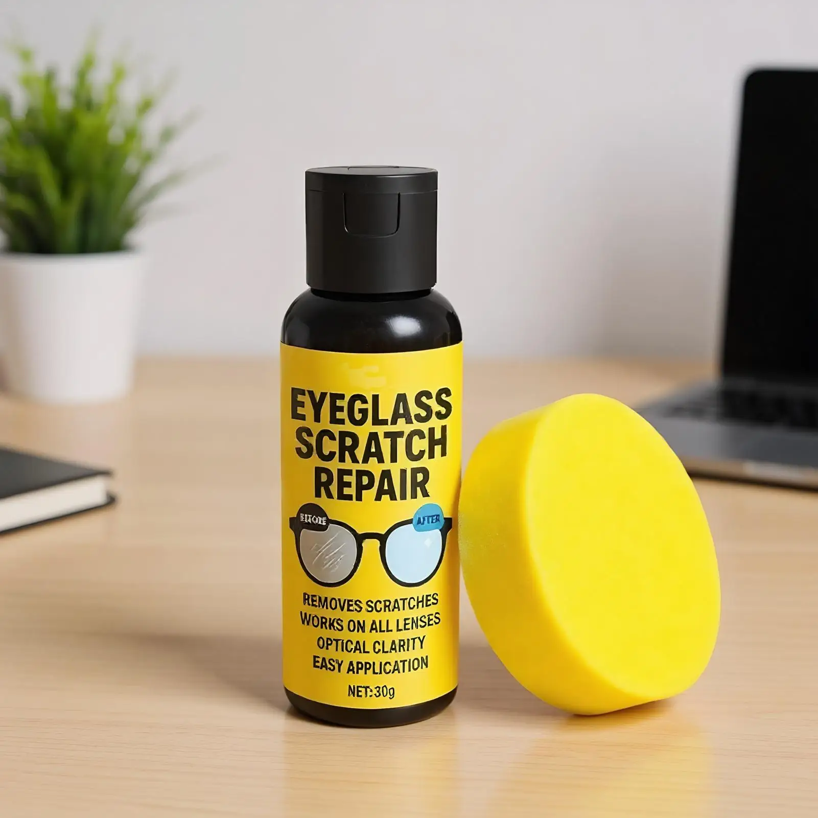 Multi-Surface Scratch Remover & Anti-Fog Cleaner - Polishing Compound for Glasses, Sunglasses, Camera Lens, Windshield, Window