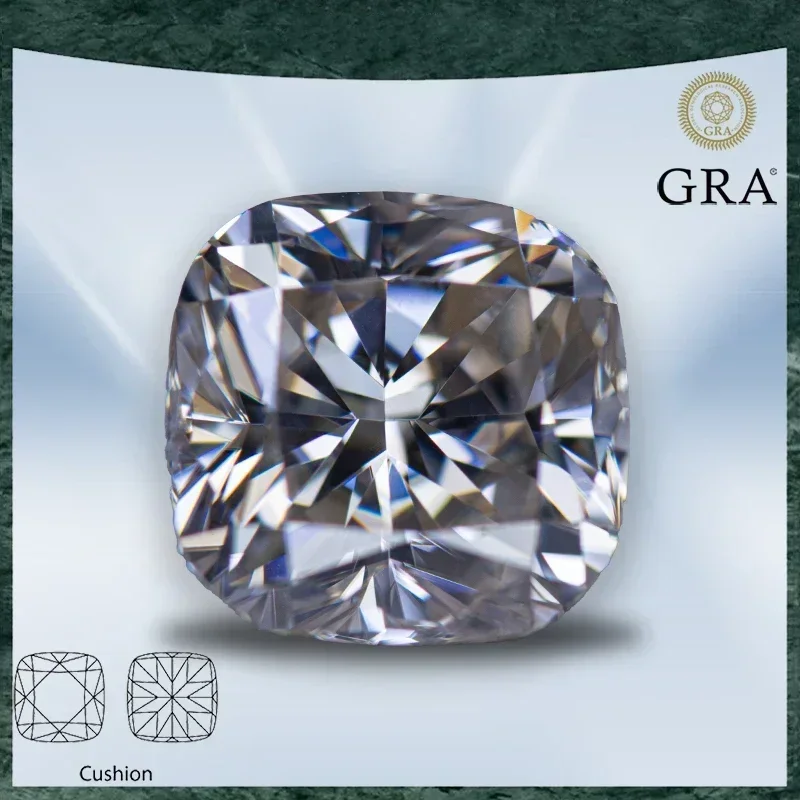 

Moissanite Stone Natural Colour Cushion Cut Tea yellow VVS1 with GRA Certificate for Gemstone Charms Top Jewelry Making Material