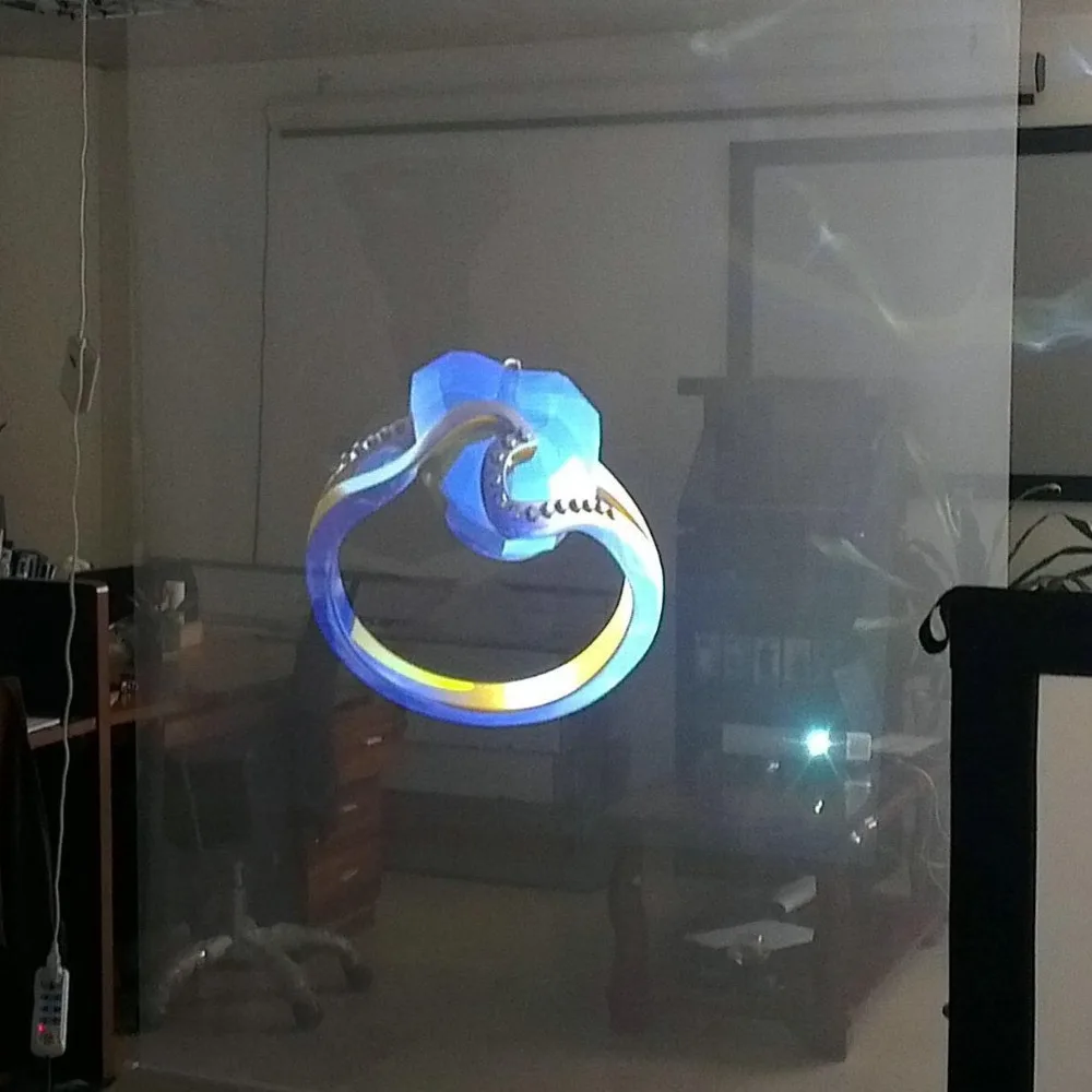 2025 الهولوغرام ثلاثية الأبعاد شاشة عرض رخيصة ، ثلاثية الأبعاد لاصقة خلفية فيلم الإسقاط احباط لنافذة متجر الكنيسة فندق القاعة