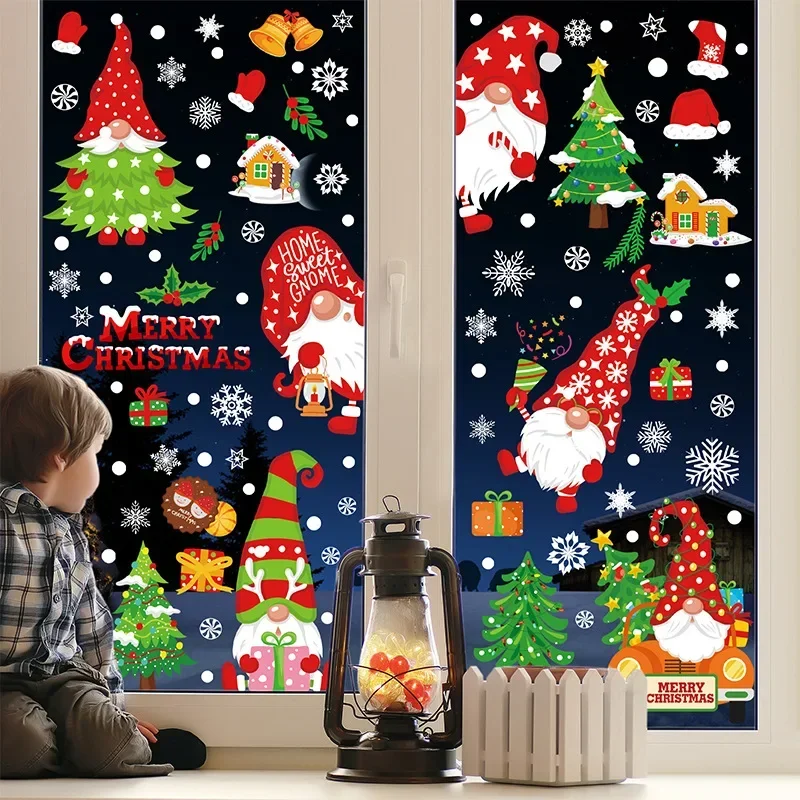 Adesivo per finestra in PVC autoadesivo rimovibile nano nano di natale adesivo statico decorazione natalizia adesivo per finestra per feste