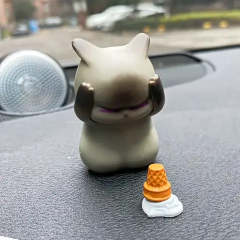 Kawaii Söt Kattdocka Ornament Figurer Staty Mini Modell Skrivbordsleksaker Presenter för Rum Kontor Barn Bil Heminredning Tillbehör 10 best sales neko bågfigur - №3