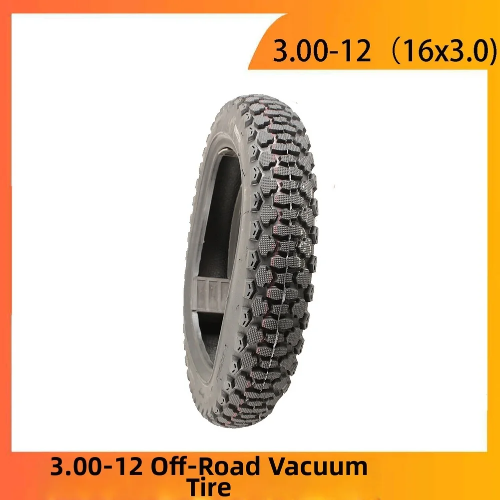 3.00-12 8PR Off-Road Tubeless Tire Vacuum Rubber Wheel With Deep Tread Pattern For Electric Bike Scooter Motorcycle Heavy Duty R