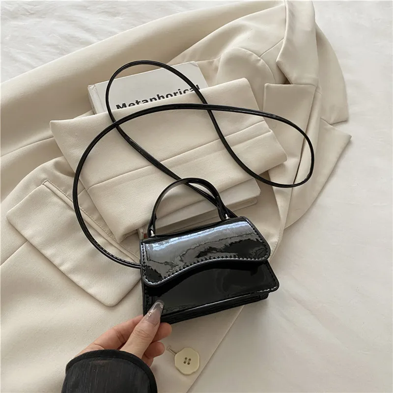 Schicke Glänzende Mini-Klapptasche, Abnehmbarer Riemen Crossbody Schultertasche, Modische Vielseitige Alltags- und Arbeitshandtasche für den Arbeitsweg – Detail 4