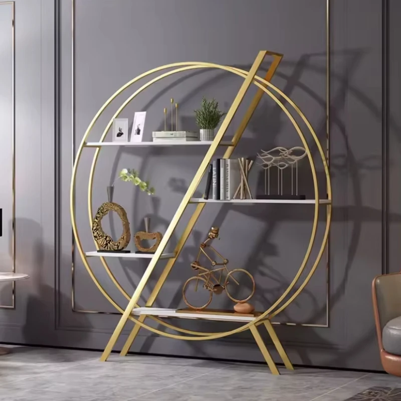 

Gold metal multi-functional 6-story high storage rack plant shelf bookcase home office independent home storage finishing rack