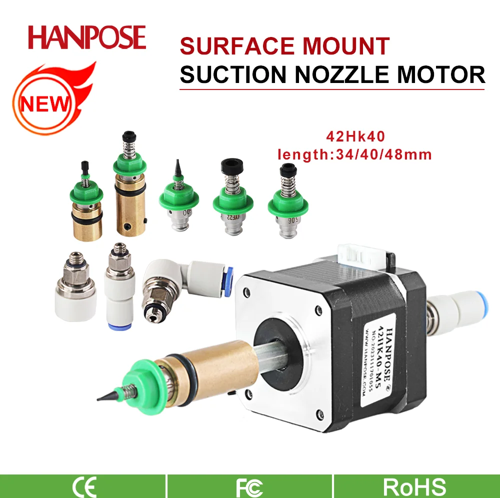 1.5A 0.4N.m SMT labeling machine 42HK40 suction nozzle rotating vacuum suction cup 20 hollow stepper motor mounting head set