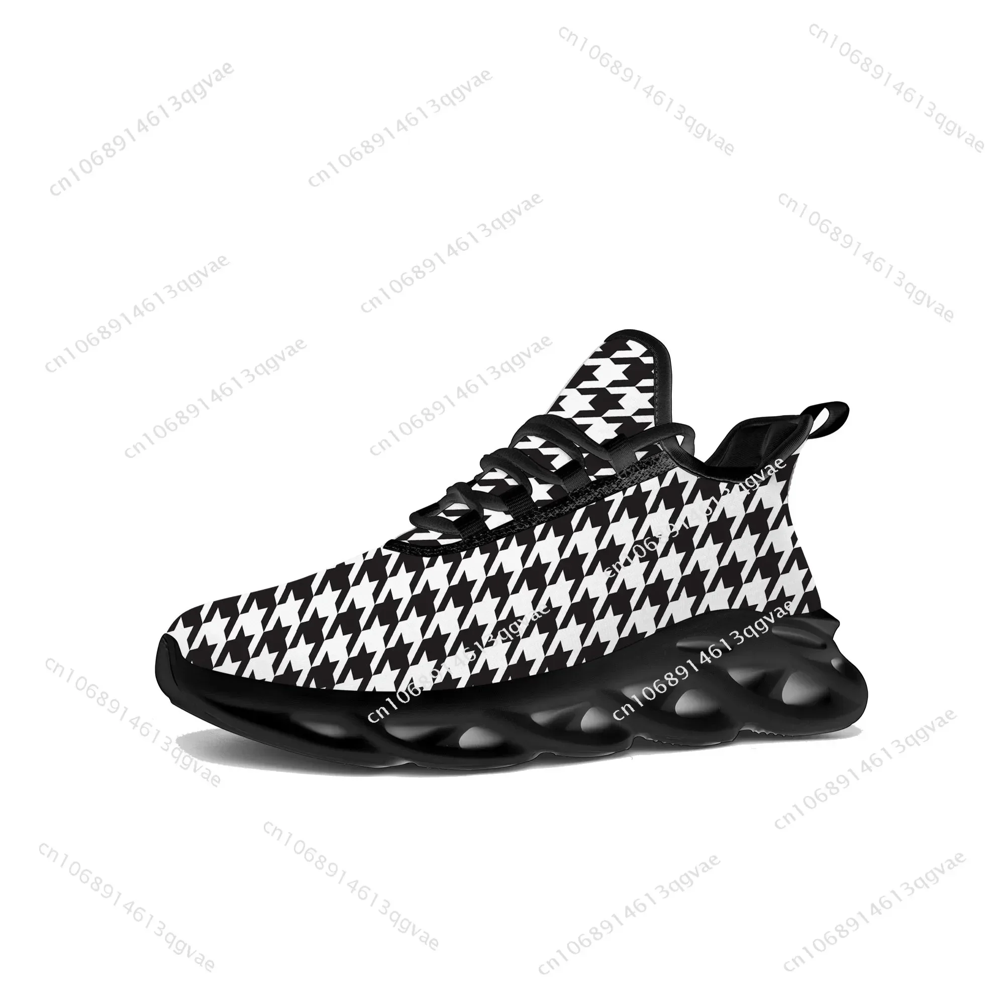 

Houndstooth Pattern Flats Sneakers Mens Womens Pop Sports Running Sneaker Lace Up Mesh Footwear Tailor-made Shoe