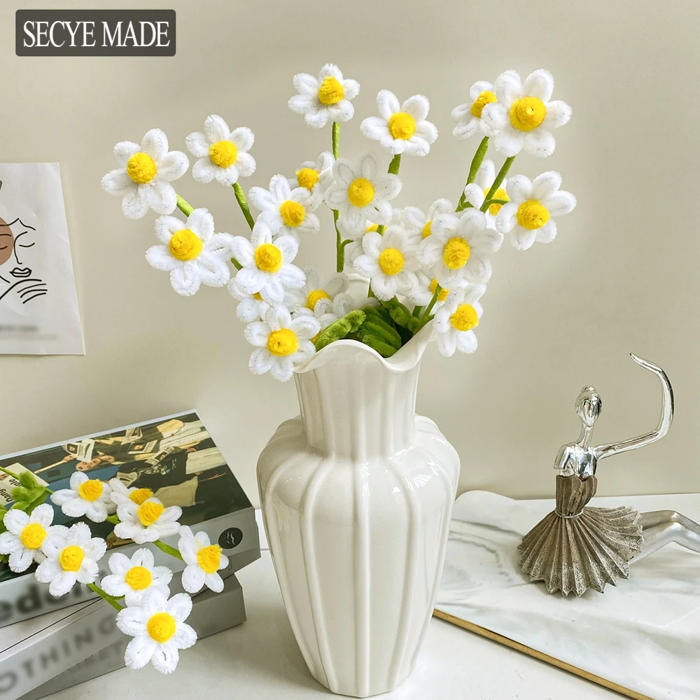 

1/5/10PCS Artificial Daisies Bouquet Simple Style Home Decoration Handmade Pipe Plush Handicrafts As Gifts Bouquet Ornaments K88