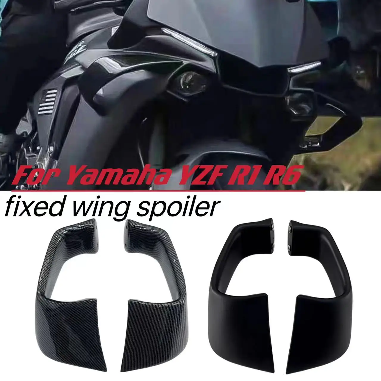 

Motorcycle Carbon Fiber Fixed wing Accessories spoiler Aerodynamic Winglet For Yamaha YZF R1 2015-2023 YZF R6 2017-2023