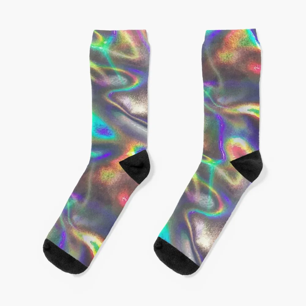 

holographic print Socks hip hop winter luxe Girl'S Socks Men's