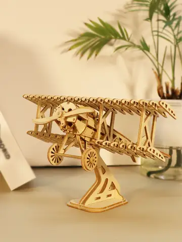 3D Wooden Puzzle For Adults DIY Handmade Crafts Model Kits Bi Plane Birthday And Christmas Gifts