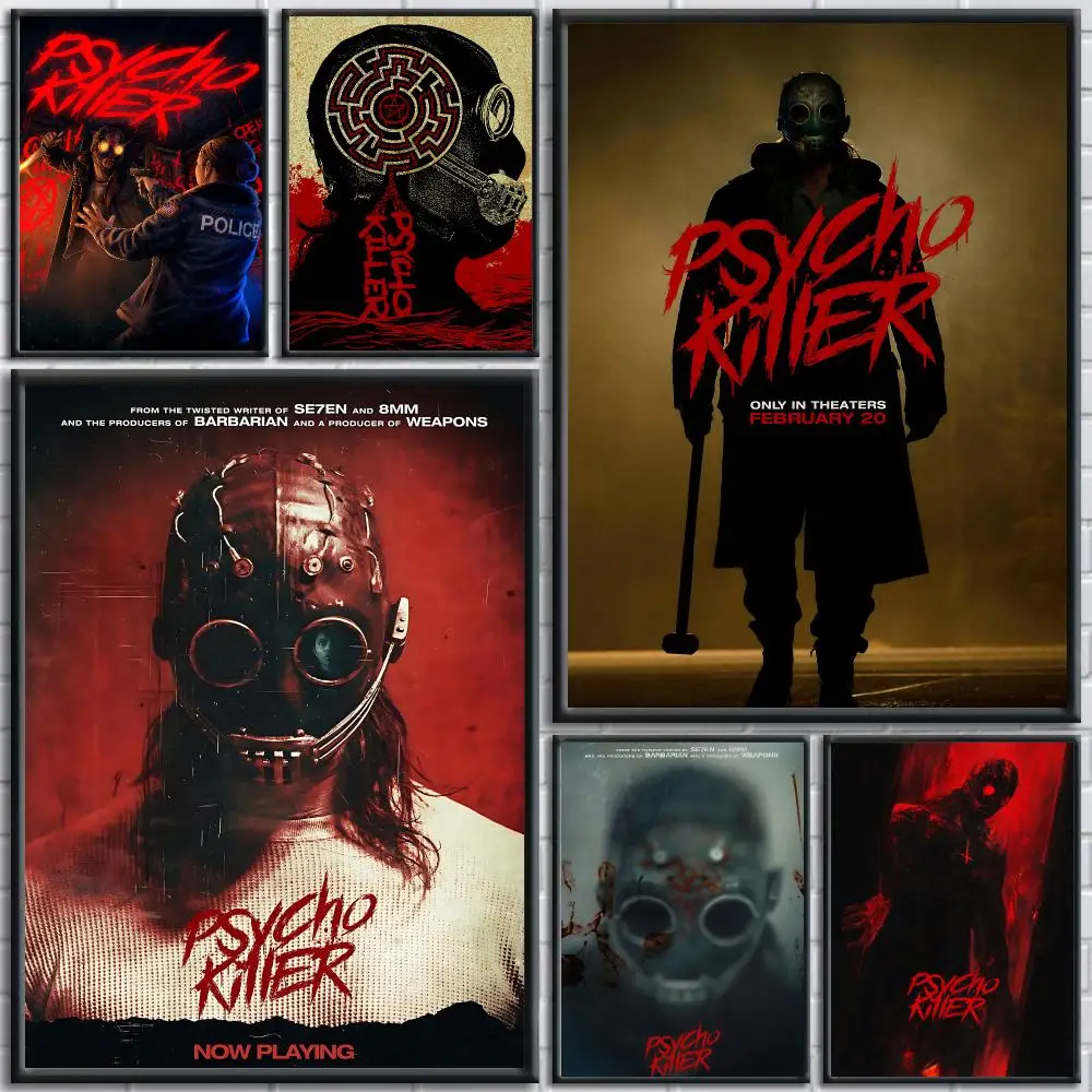 Horror Movie Psycho Killer Poster HD Self-Adhesive No Residue After Removal Ideal for All Kinds of Wall Decor