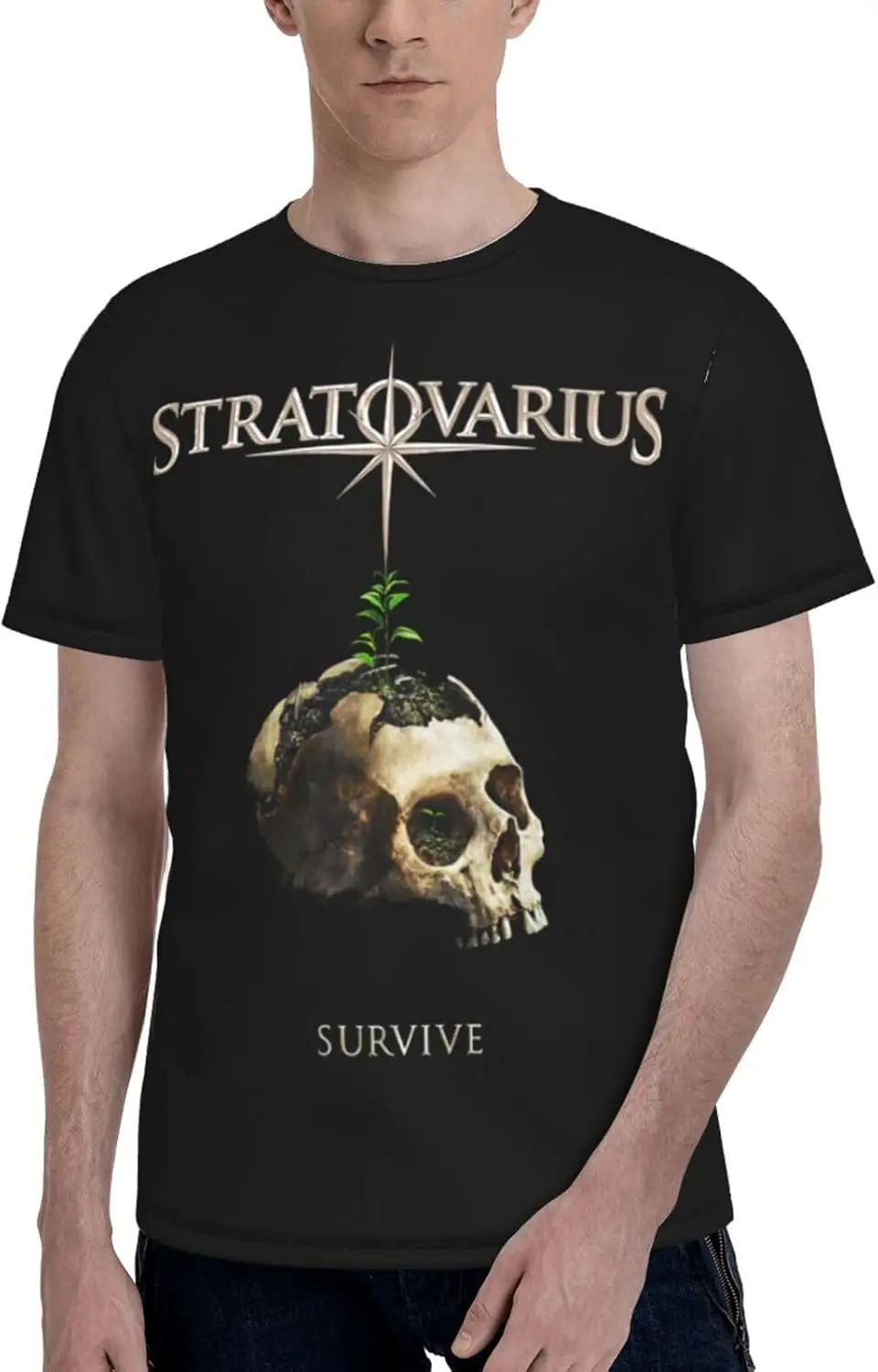 Stratovarius T-Shirt Men's Short Sleeve Casual Popularity Polyester Crewneck Tees Graphic T-Shirts