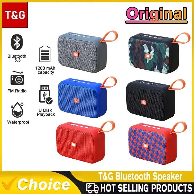 TG506 Speakers Portable Mini Bluetooth-compatible Speaker Wireless Soundbar Outdoor HIFI Subwoofer Support TF Card FM Radio Aux