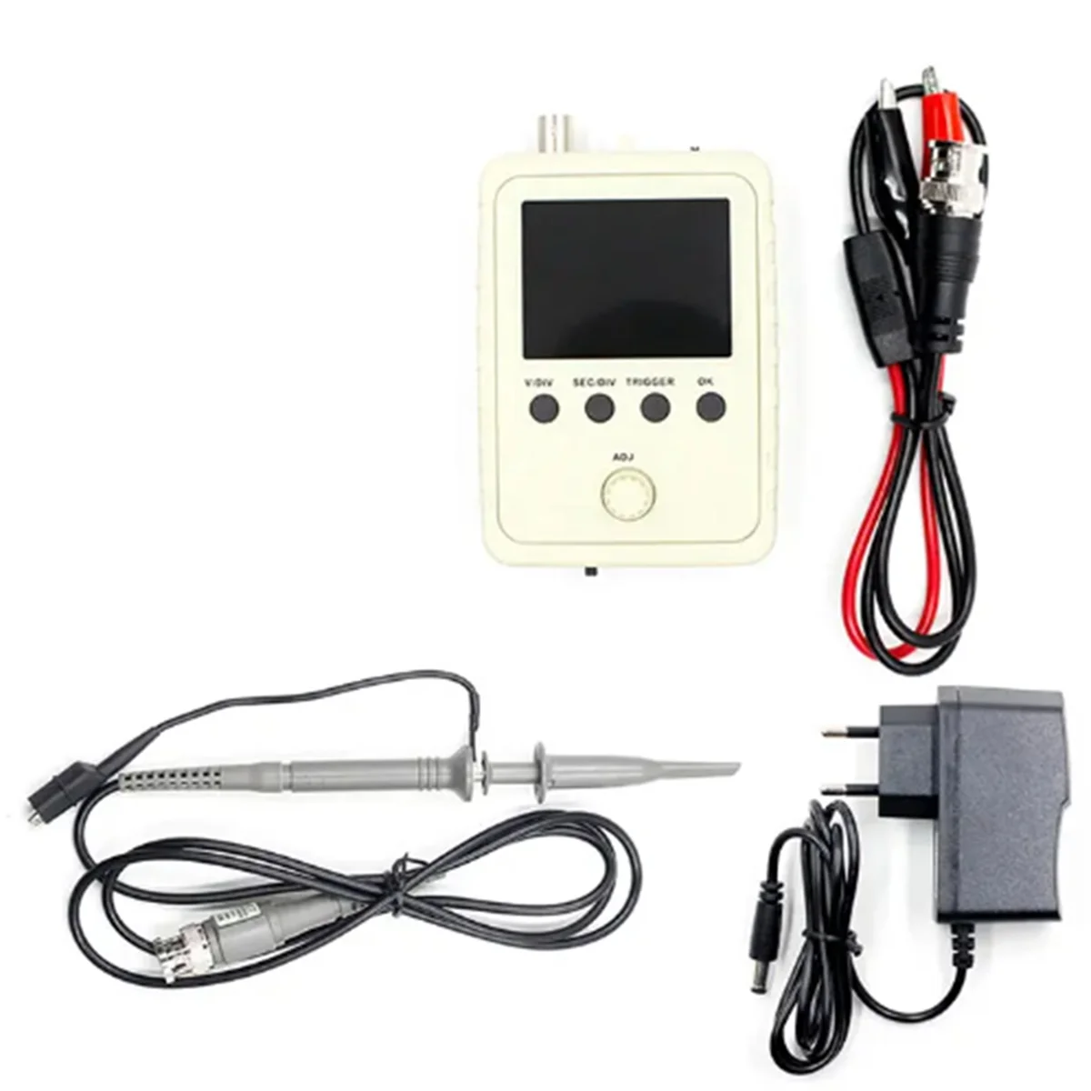 For DSO150 Digital Pocket Oscilloscope Kit 1MSa/S 200KHz Analog Bandwidth Support 80KHz PWM and Firmware Update EU Plug