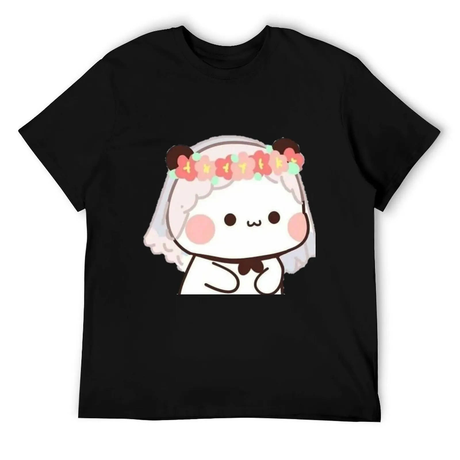 

Cute Bride Bubu, Bear and Panda Couple, Peach and Goma Version T-Shirt t shirts for man graphic tees T-Shirt