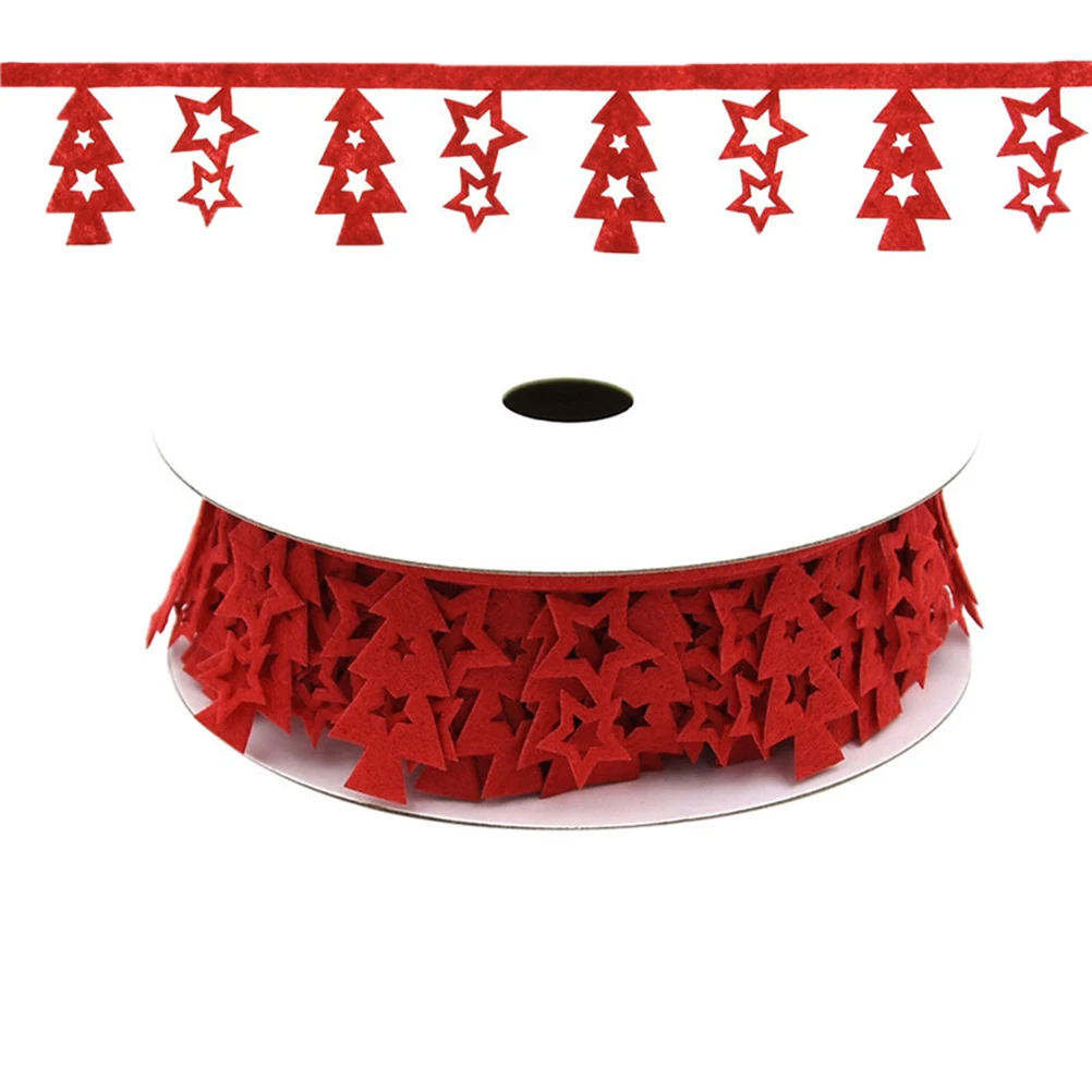 

Christmas Tree Five-pointed Star Ribbon Red Decor Wrapping Ornaments