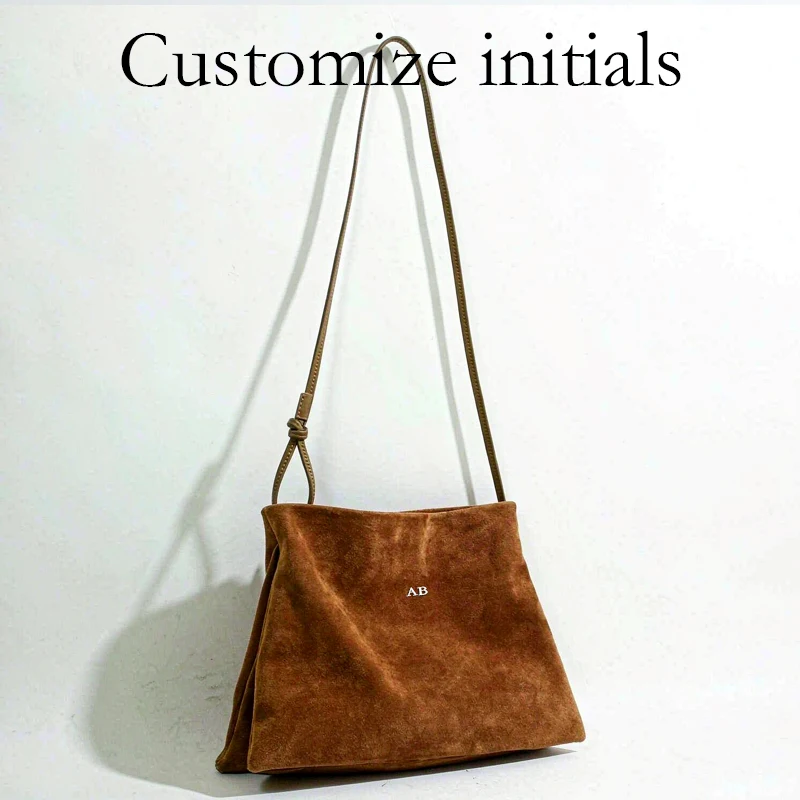 Customize Initials Leather Slim Sling Bags For Women Luxury Designer Handbags Purses 2027 New In Suede Cowhide Underarm Shoulder