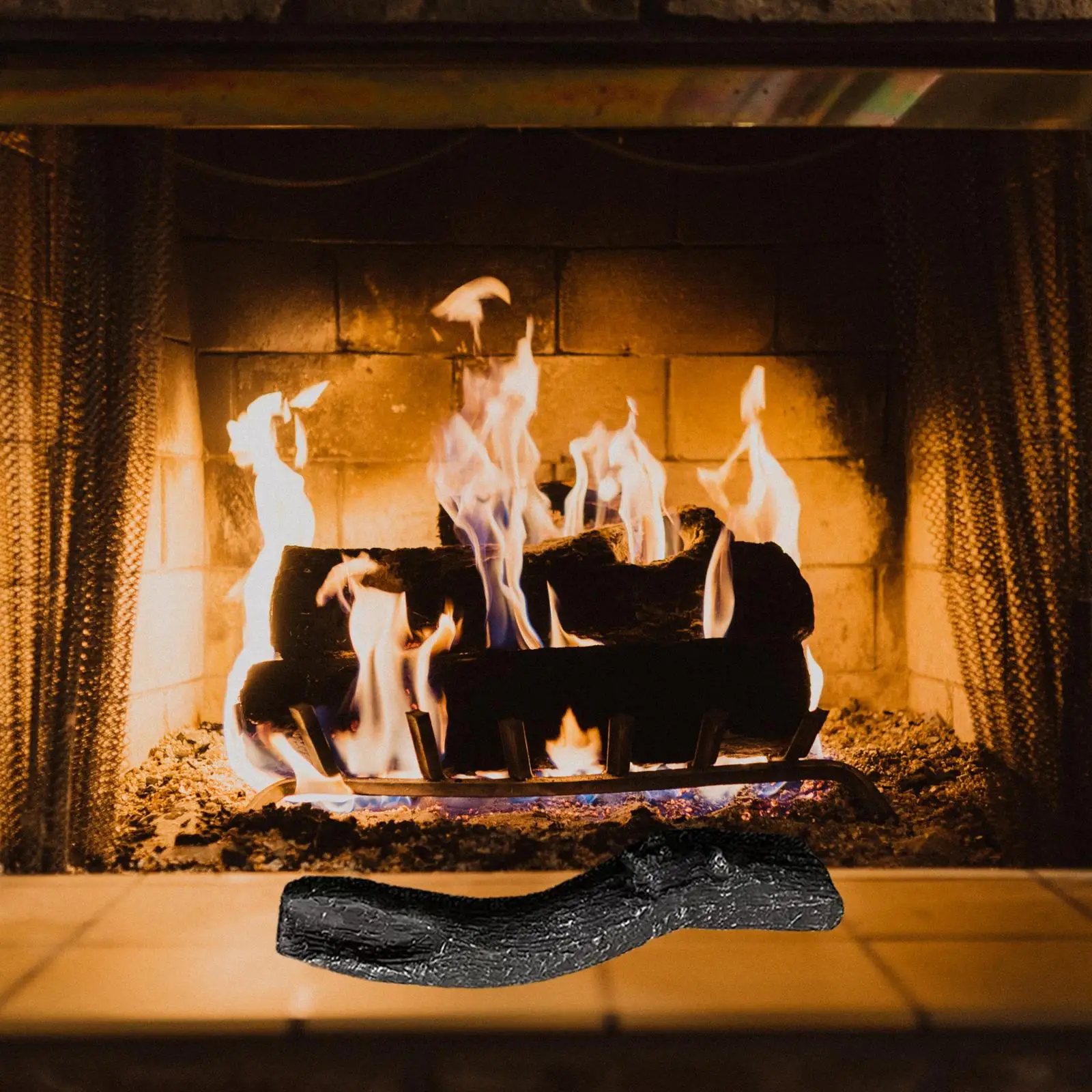 4 Pieces Ceramic Wood Logs Resin Artificial Logs for Fireplace Simulation Fireplace Logs Faux Fireplace Faux Firepit Logs