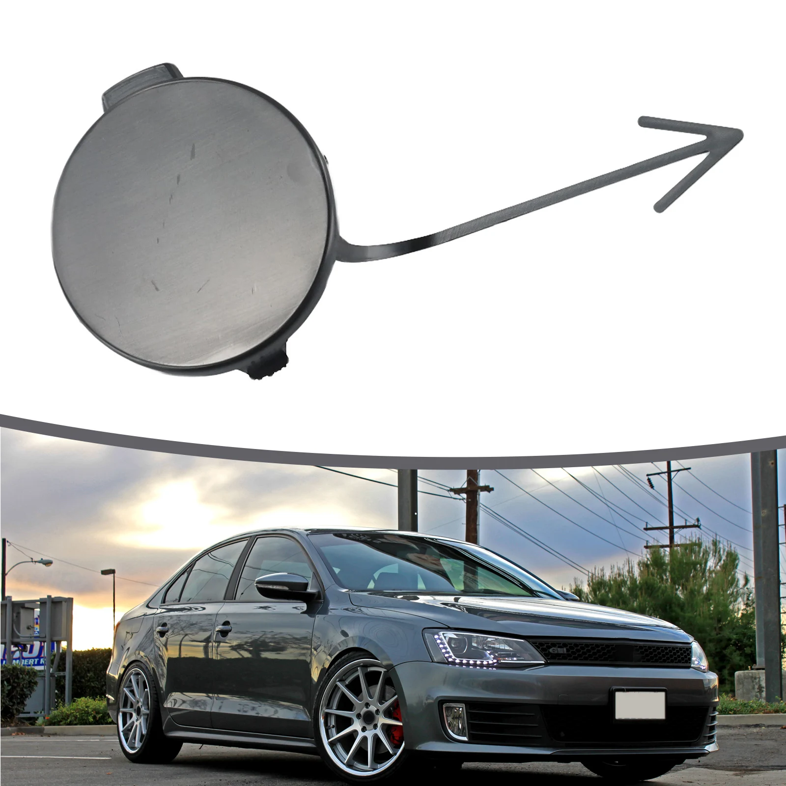 

Tow Cap Tow Cover Plastic Practical 1Pcs Replacement 2011-2014 Spare Parts 5C6807241 ABS Accessories Car Durable