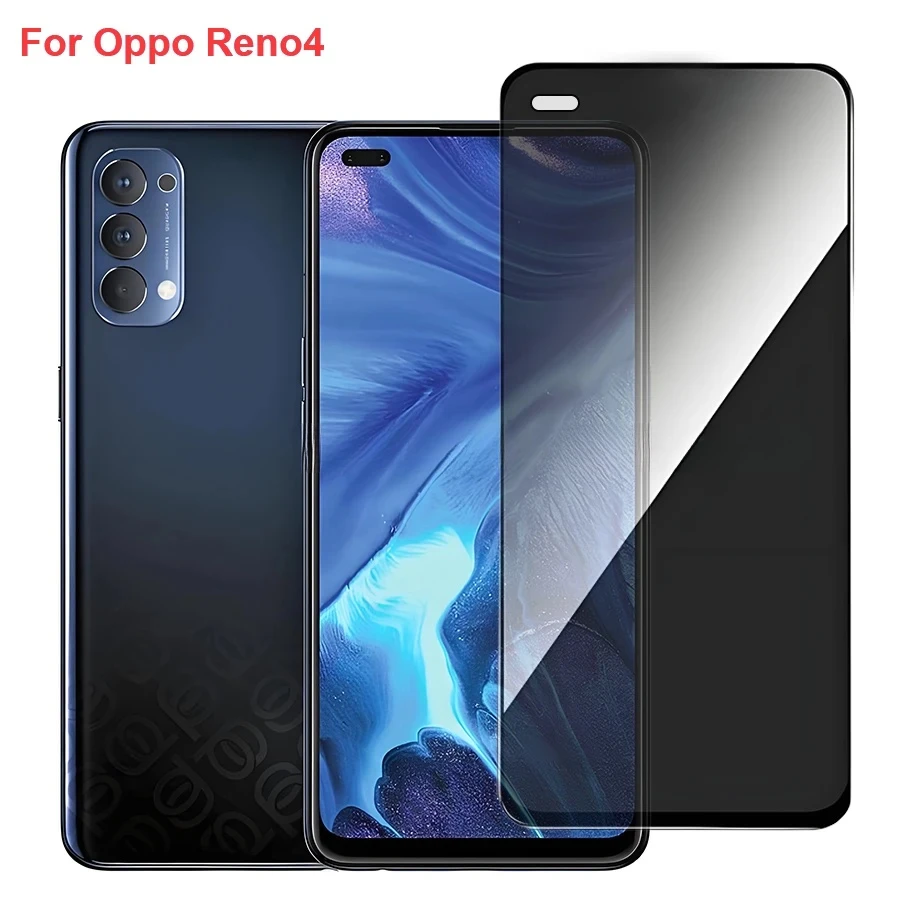 

For Oppo Reno4 CPH2113 Anti Spy Privacy Tempered Glass Protector Compatible Full Cover Screen Phone Film