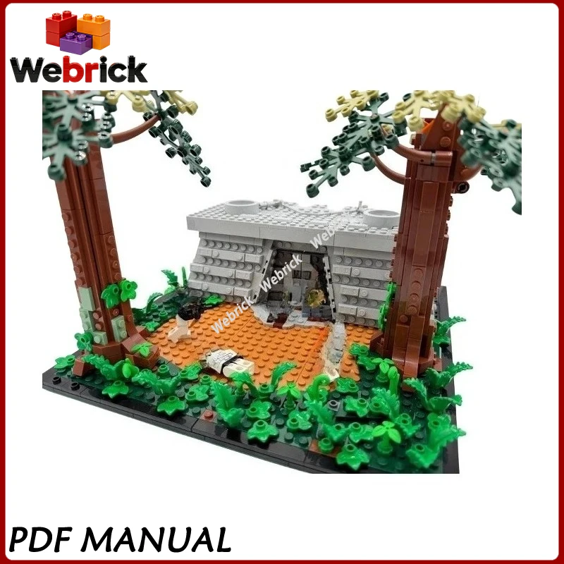 

Jungle Bunker Station & Speeder Pursuit MOC Building Blocks, Green Base Alternative Build Kit For Adult Collectors