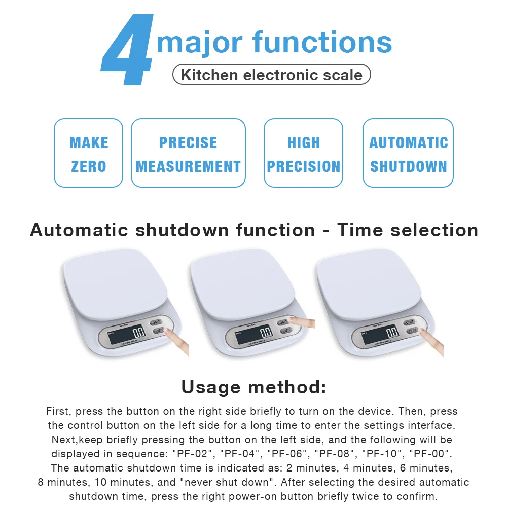 7kg/1g 3kg/0.1g Digital Kitchen Scales Battery/USB Charging Weighing Balance Food Milk Fruits Baking Grams Scale Household Use