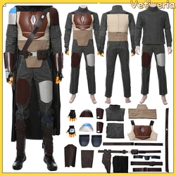 Din Cosplay Djarin Costume Top Pants Cloak Movie Space Battle Outfit Adult Men Women Disguise Role Play Halloween Carnival Suit