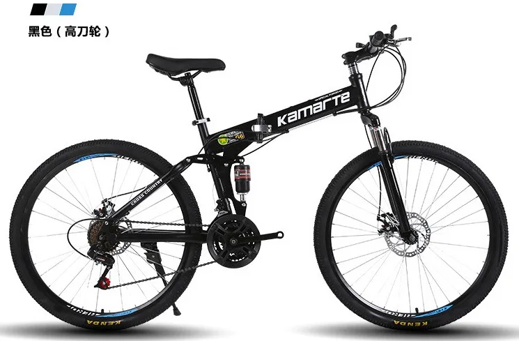 Opvouwbare mountainbike met zachte staart, schokabsorberende student off-road fiets voor woon-werkverkeer met variabele snelheid - afbeelding 1