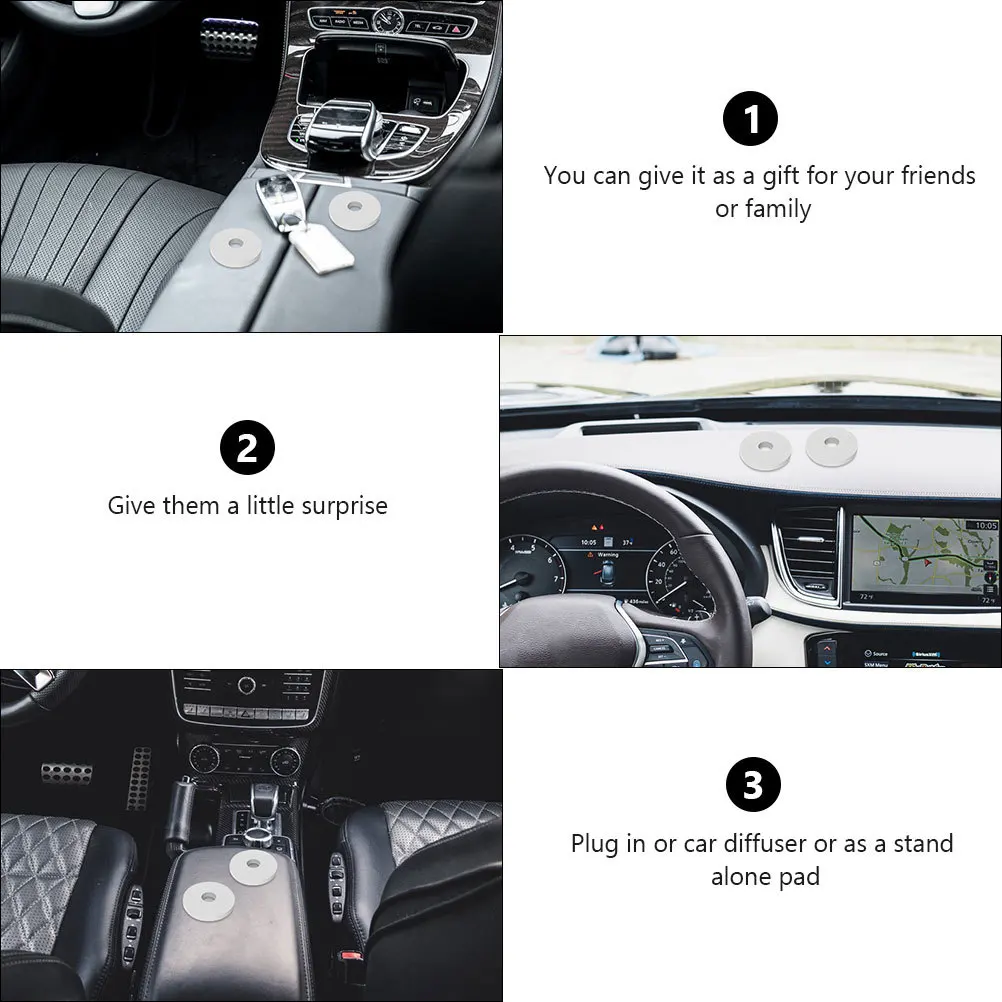 

12Pcs Diffuser Refill Pads Aromatic Round Replacement Pads for Car Vent Clip Air Freshener Home Office Natural Fragrance Blend