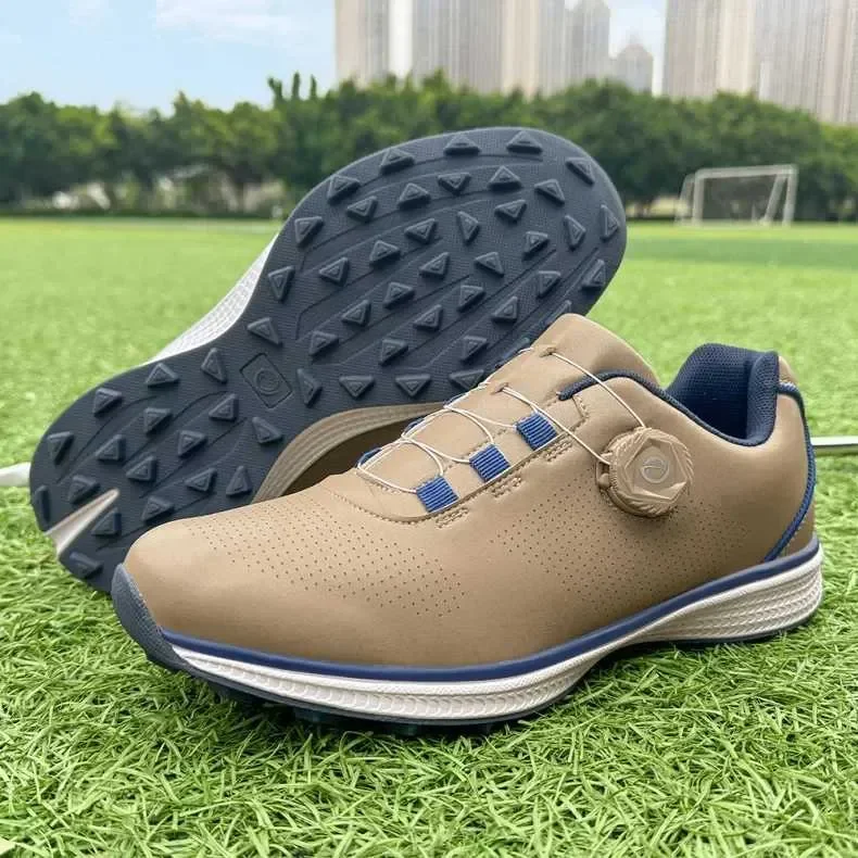 Professional Golf Shoes for Men and Women with Waterproof Rotating Buttons Couples Golf Sneakers Casual Sports Footwear Causal