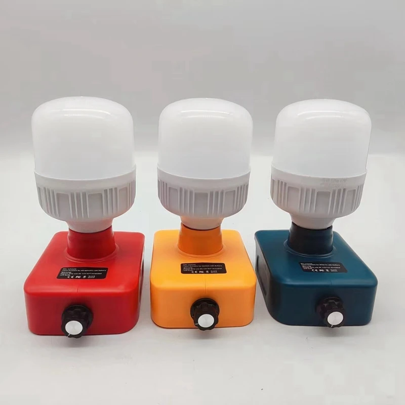 Cordless Table Lamp Desktop Emergency Light LED Work Lights Flashlights 12W For Li-Ion Battery