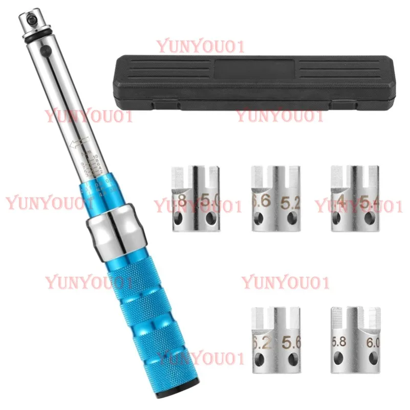 Spoke Torque Wrench, 2-10 NM Motorcycle Spoke Wrench Set, Steel Torque Wheel Spoke Spanner with Storage Box, 5.0-6.8mm