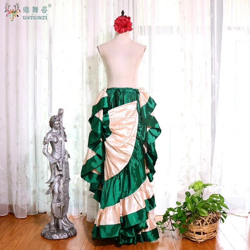 Traje de danza española clásico, traje de danza gitana de 720 grados, vestido de Flamenco para mujer, faldas oscilantes, actuación del vientre de corrida de toros
