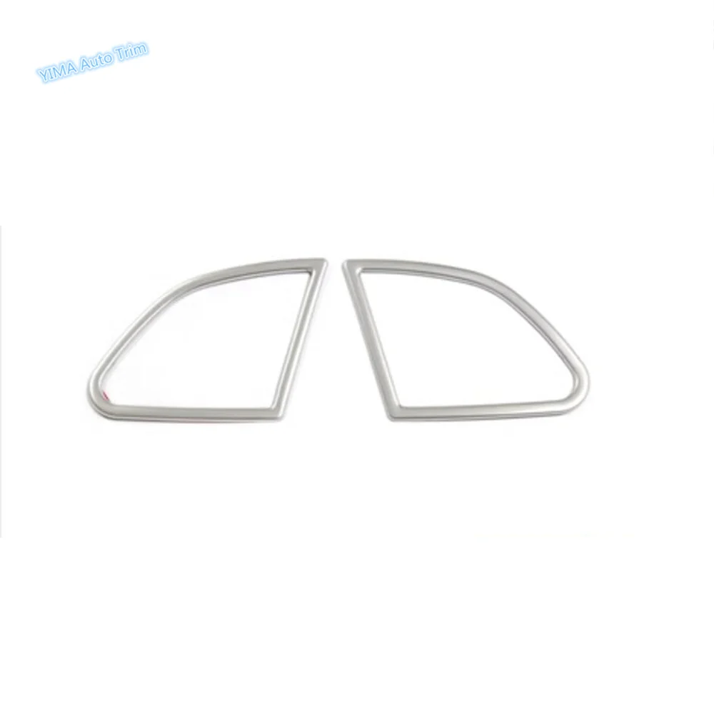 2Pcs Car Interior Door Audio Speaker Trim Cover Decoration For VOLVO XC60 2012 - 2017 Silver Style Stainless Steel Accessories